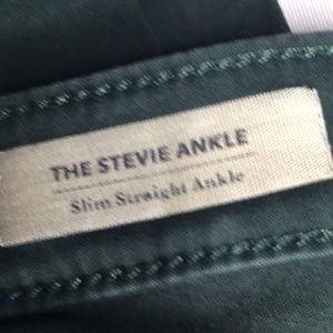 Ag Adriano Goldschmied Stevie ankle pine green moleskin fabric Jean